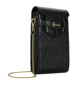 Harrods Mini Nano Black Phone Bag...حقيبة هاتف صغيرة لون اسود من هارودز