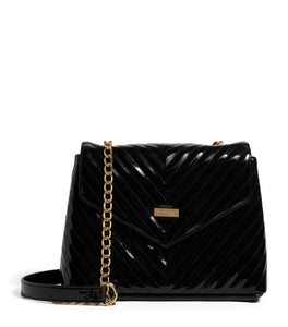 Patent Chevron Cross Body Bag