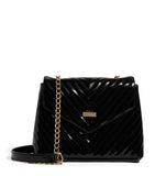 Patent Chevron Cross Body Bag