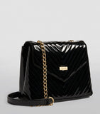 Patent Chevron Cross Body Bag