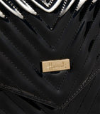 Patent Chevron Cross Body Bag