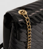 Patent Chevron Cross Body Bag
