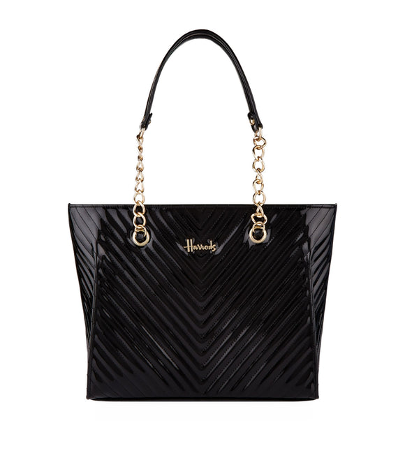 Patent Christie Chevron Shoulder Bag..حقيبة كتف كريستي  الحاصلة على براءة اختراع