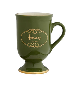 Harrods Green Pedestal Logo Mug..كوب هارودز الاخضر بقاعدة