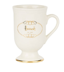 Harrods Cream Pedestal Logo Mug..كوب هارودز الكريمي بقاعدة