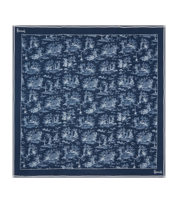 Harrods London Print Silk Scarf...وشاح حريري بطبعة لندن