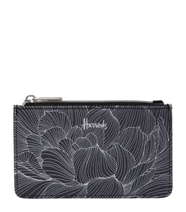 Monochrome Sketch Floral Card Holder....حامل بطاقات برسومات زهور أحادية اللون