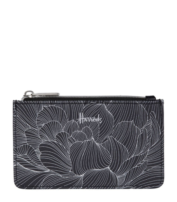 Monochrome Sketch Floral Card Holder....حامل بطاقات برسومات زهور أحادية اللون