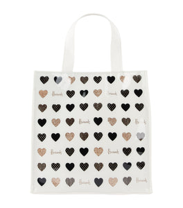 Small Glitter Hearts Shopper Bag...حقيبة تسوق صغيرة بنقشة قلوب لامعة