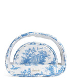Blue Toile Wood Cosmetic Bag Set