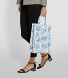 Medium Blue Wood Shopper Bag...حقيبة تسوق  متوسطة الحجم باللون الأزرق