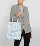 Medium Blue Wood Shopper Bag...حقيبة تسوق  متوسطة الحجم باللون الأزرق