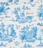 Harrods Blue Toile Wood Shoulder Bag