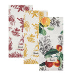 Harrods Winter Fruit Tea Towels (Pack of 3) مجموعة مناشف الشاي بنقشة فاكهة الشتاء