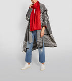 Woven H Logo Red Wool Scarf..وشاح صوف احمر بشعار H منسوج