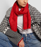 Woven H Logo Red Wool Scarf..وشاح صوف احمر بشعار H منسوج