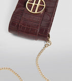 Harrods Battersea Mini Croc Embossed Nano Bag