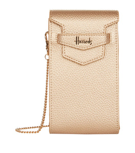 Harrods Nano Mini Gold Phone Bag