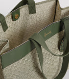 Harrods Barbican Woven Green Tote Bag...حقيبة باربيكان المنسوجة باللون الأخضر