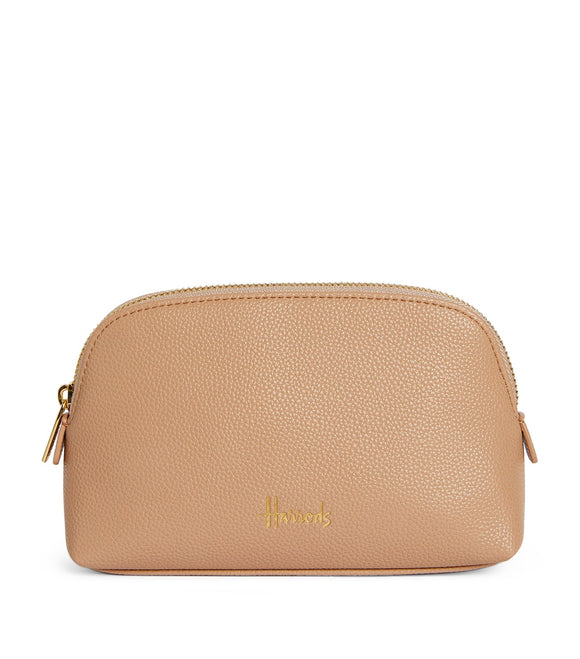 Harrods Oxford Neutral Half Moon Cosmetic Bag....حقيبة مستحضرات تجميل هارودز من أكسفورد