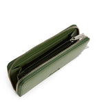 Leather Kensington Long Zip Wallet Green...محفظة جلدية ذات السحاب الطويل باللون الأخضر