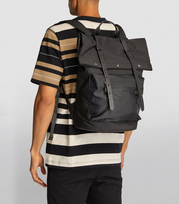 Harrods Leyton Backpack حقيبة ظهر سوداء لايتون