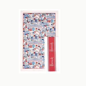 Harrods Pretty City Tea Towel and Apron Set مجموعة مناشف شاي ومريلة بتقشة المدينة الجميلة
