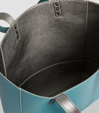 Fern Reversible Tote Bag Blue and Silver...حقيبة يد ذات وجهين باللونين الأزرق والفضي