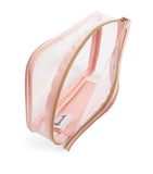 Transparent Oxford Pink Cosmetic Bag Set....مجموعة حقيبة مستحضرات تجميل شفافة باللون الوردي من أكسفورد