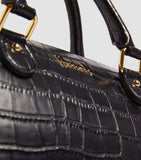 Mini Black Croc Barrel Cross Grab Bag