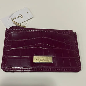 Harrods Brent Purple Croc Zipped Cardholder...حافظة بطاقات هارودز  أرجوانية بسحاب من جلد التمساح