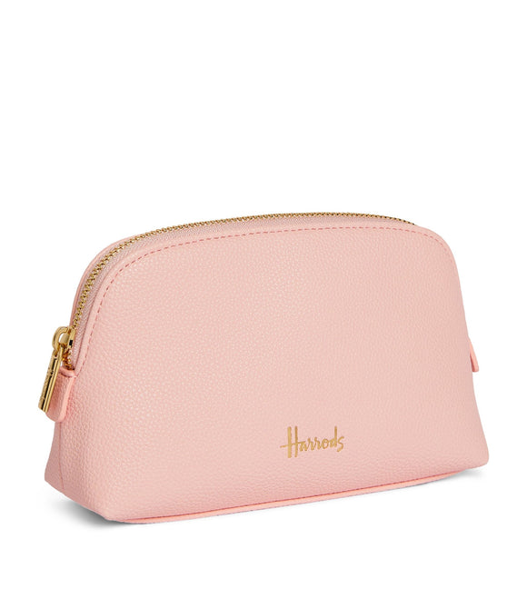 Harrods Oxford Pink Half Moon Cosmetic Bag...حقيبة مستحضرات تجميل هارودز أكسفورد وردية فاتحة