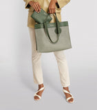 Harrods Barbican Woven Green Tote Bag...حقيبة باربيكان المنسوجة باللون الأخضر