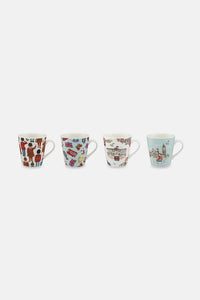 Set of 4 Small London City Mugs..مجموعة اكواب صغيرة   تحمل شعار مدينة لندن