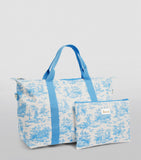 Harrods Toile Blue Large Foldaway Bag