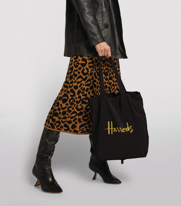 Black Logo Pocket Shopper Bag