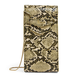 Nano Mini Olive Croc Embossed Phone Bag