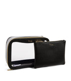 Transparent Oxford Black Cosmetic Bag Set.....مجموعة حقيبة مستحضرات تجميل شفافة باللون الأسود من أكسفورد