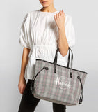 Southbank Grey Check Tote Bag...حقيبة منقوشة باللون الرمادي
