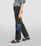 Harrods Mini Nano Navy Croc Phone Bag