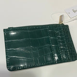 Harrods Brent Green Croc Zipped Cardholder..حامل بطاقات هارودز خضراء  مع سحاب