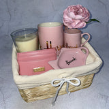 Pink Mug, Espresso with Card Holder Basket