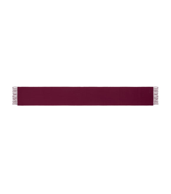 Fringed Wool Scarf Maroon