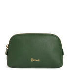 Harrods Oxford Green Half Moon Cosmetic Bag