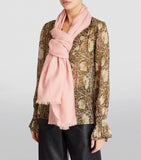 Woven H Logo Pink Wool Scarf..وشاح صوف وردي منسوج بشعار H