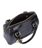 Mini Black Croc Barrel Cross Grab Bag