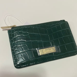 Harrods Brent Green Croc Zipped Cardholder..حامل بطاقات هارودز خضراء  مع سحاب