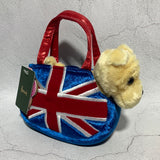 Bulldog in a Union Jack Bagدمية الكلب داخل الحقيبة