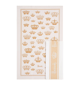 Harrods Crown Tea Towel Set (Set of 2)مجموعة مناشف الشاي بنقشة التاج