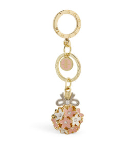 Harrods Floral Bag Charm Keyring...سلسلة مفاتيح على شكل حقيبة هارودز مزينة بالزهور